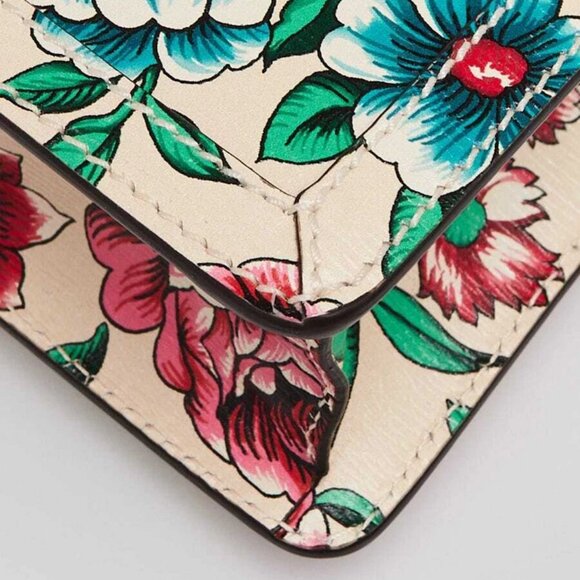 Gucci Multicolor Brit Roses Print Leather Ophidia Mini Square Shoulder Bag - Picture 4 of 10